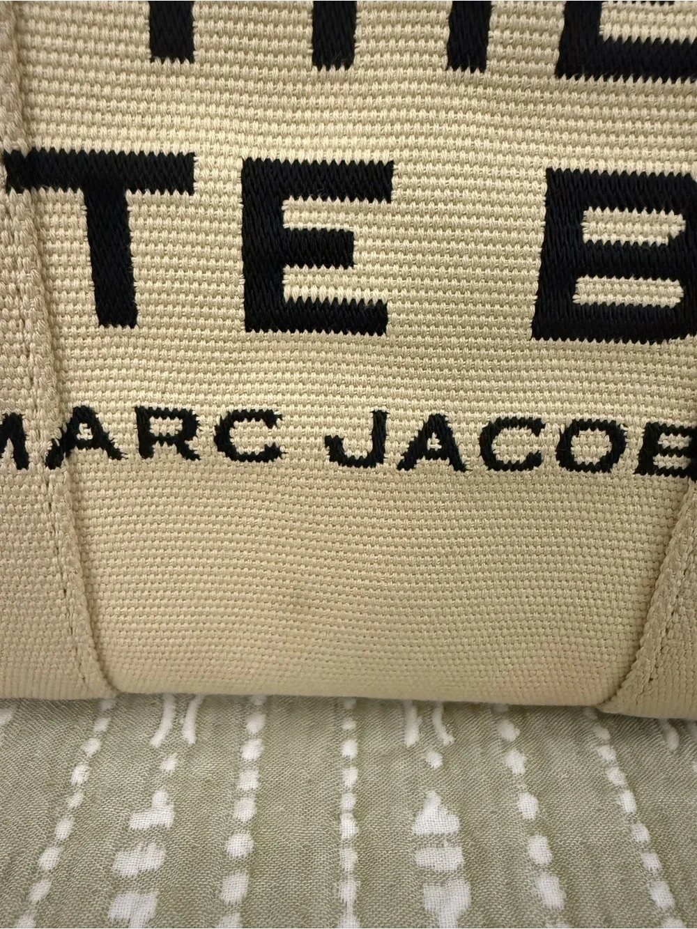 Marc Jacobs Beige Canvas 'The Tote Bag' with Black Accents